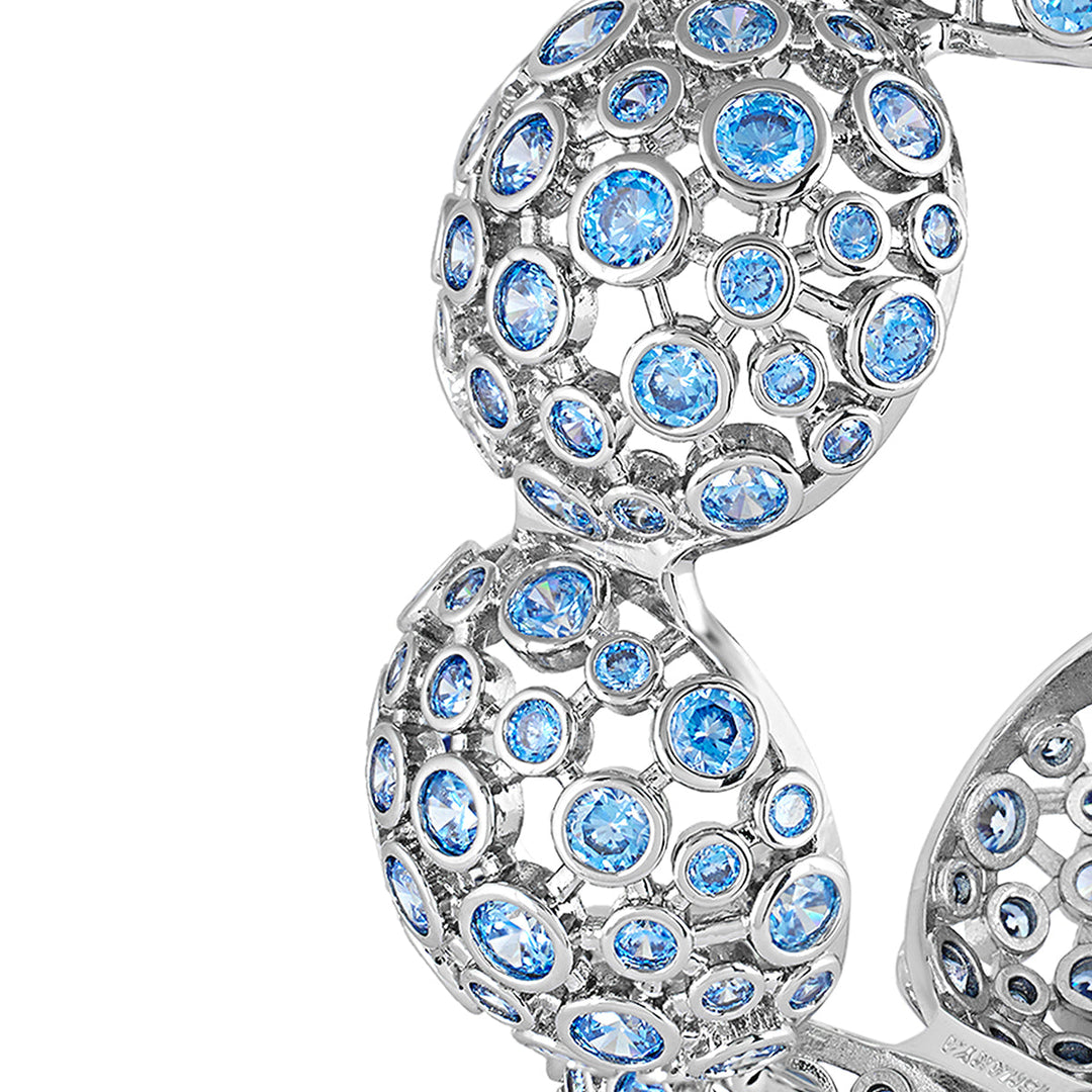 Blue Crystal Ball Cuff Bracelet