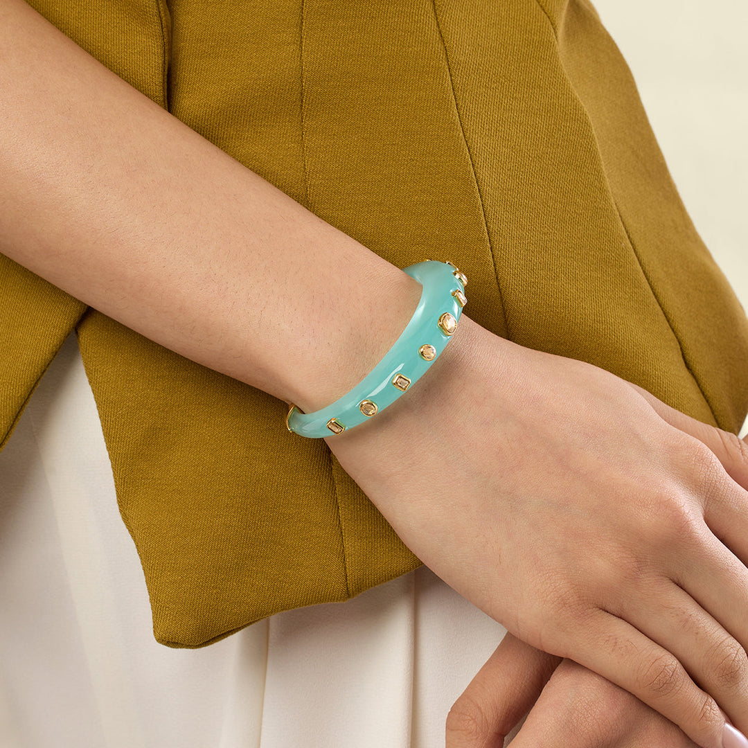 Turquoise Resin Slim Cuff 