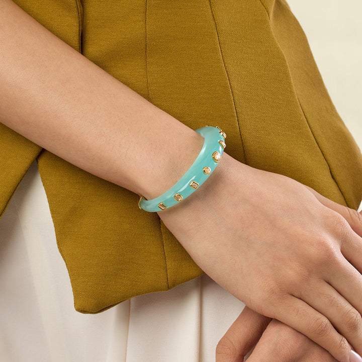 Turquoise Resin Slim Cuff 