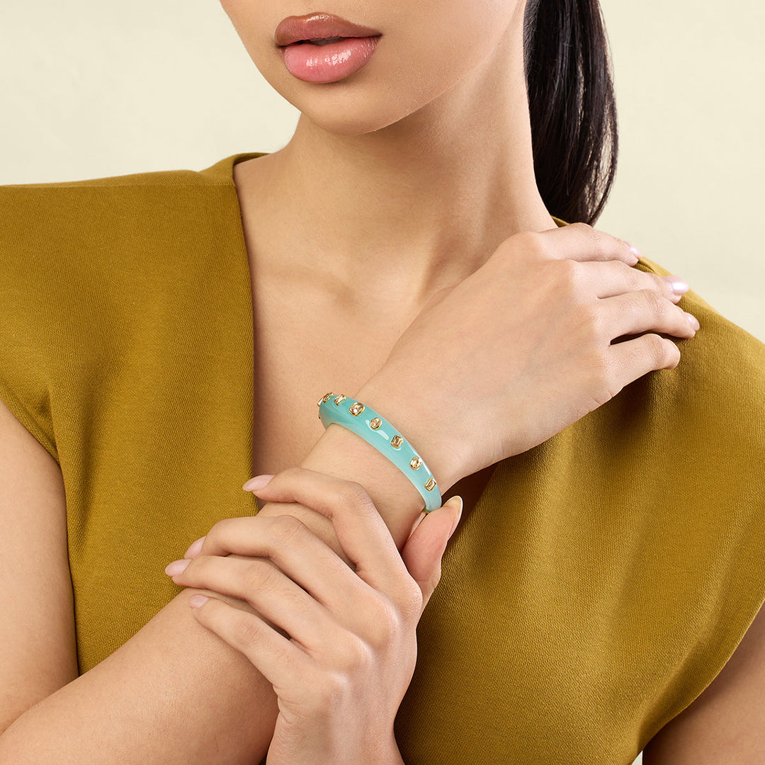 Turquoise Resin Slim Cuff 