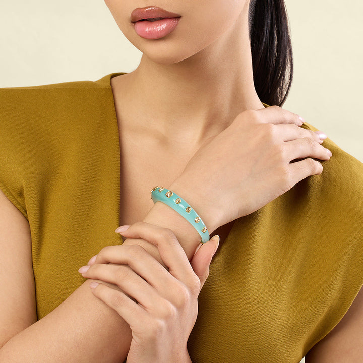Turquoise Resin Slim Cuff 