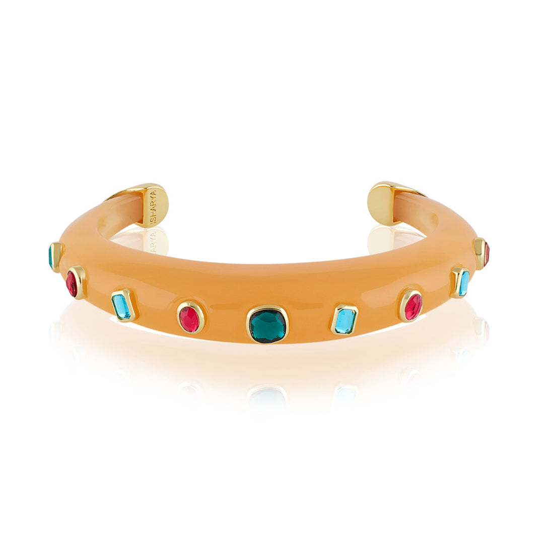 Coral Resin Slim Cuff 