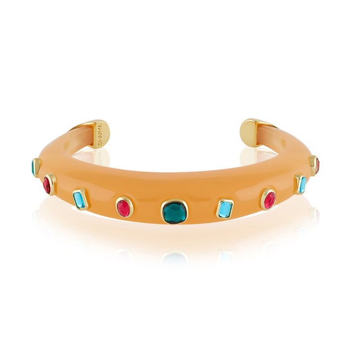 Coral Resin Slim Cuff 