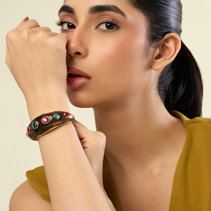 Black Resin Statement Cuff 