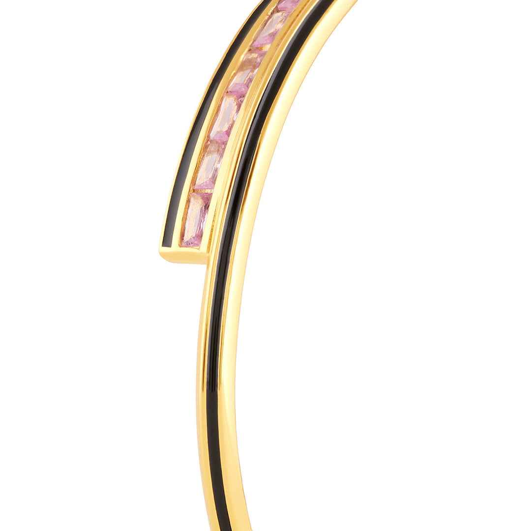 Dreama Pink Cuff Bracelet In 18Kt Gold Plated