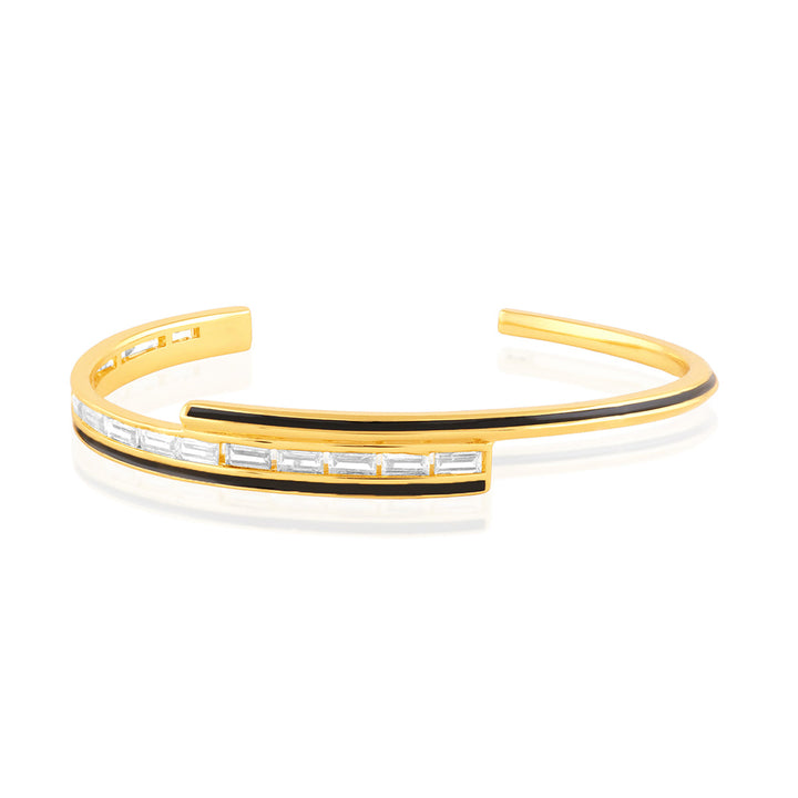 Dreama Yellow Cuff Bracelet In 18Kt Gold Plated