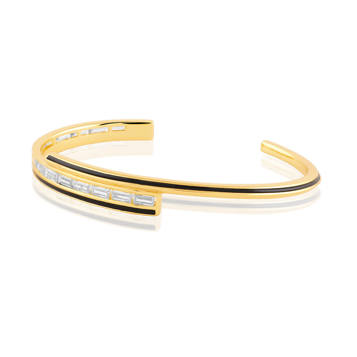 Dreama Yellow Cuff Bracelet In 18Kt Gold Plated