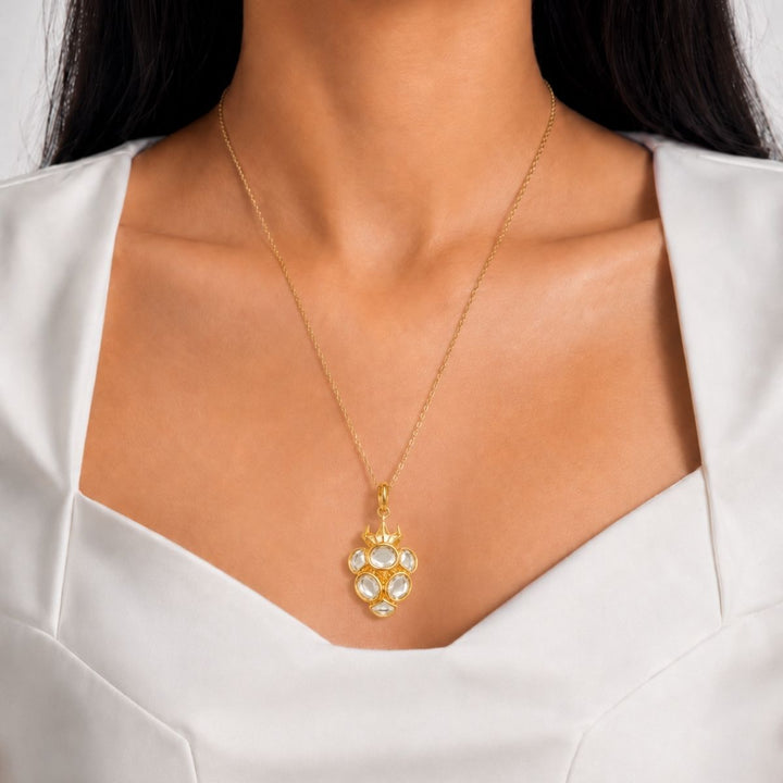 Grape Pearl Versatile Mirror Charm Necklace