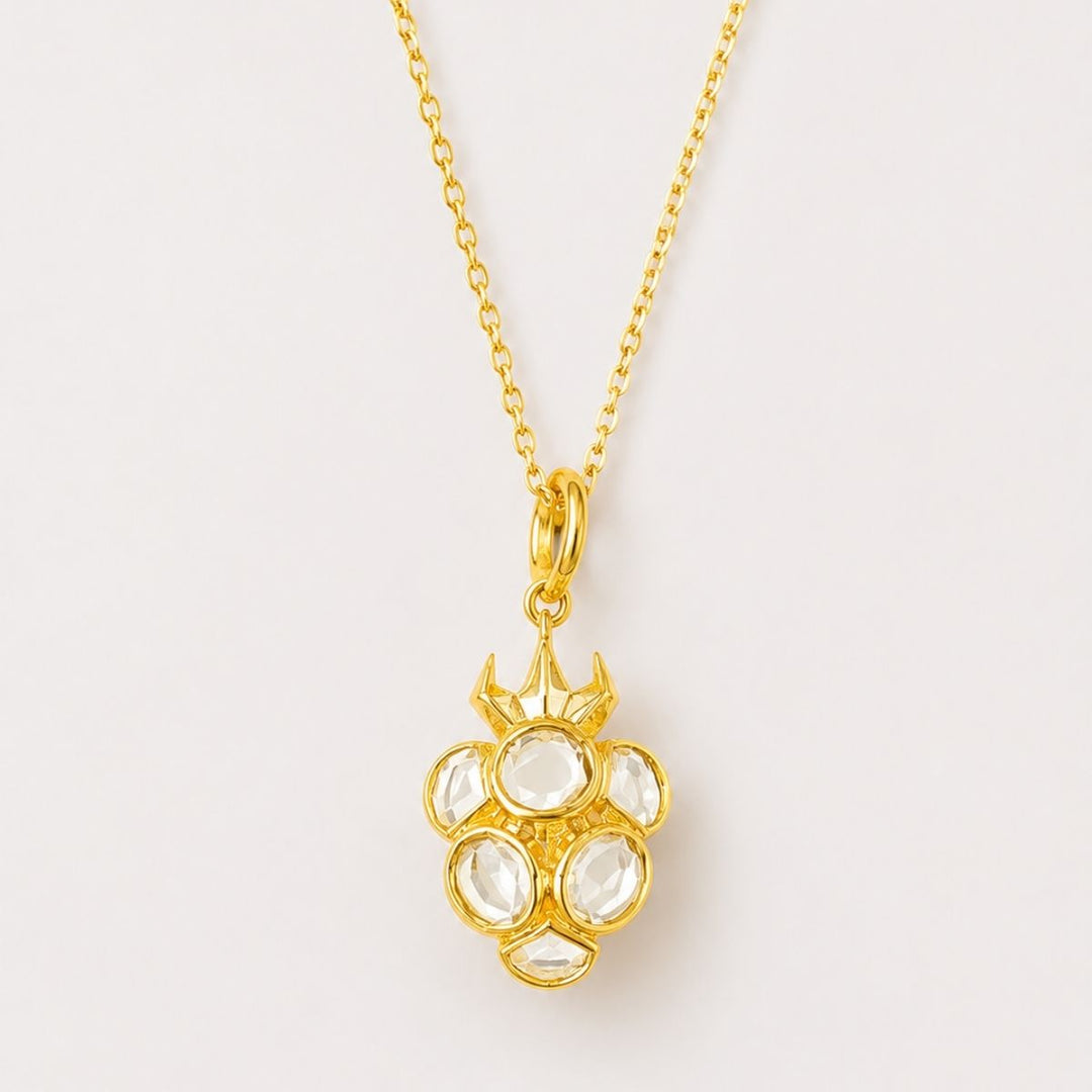 Grape Pearl Versatile Mirror Charm Necklace