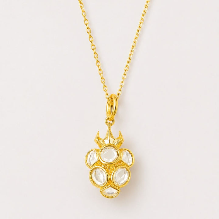 Grape Pearl Versatile Mirror Charm Necklace