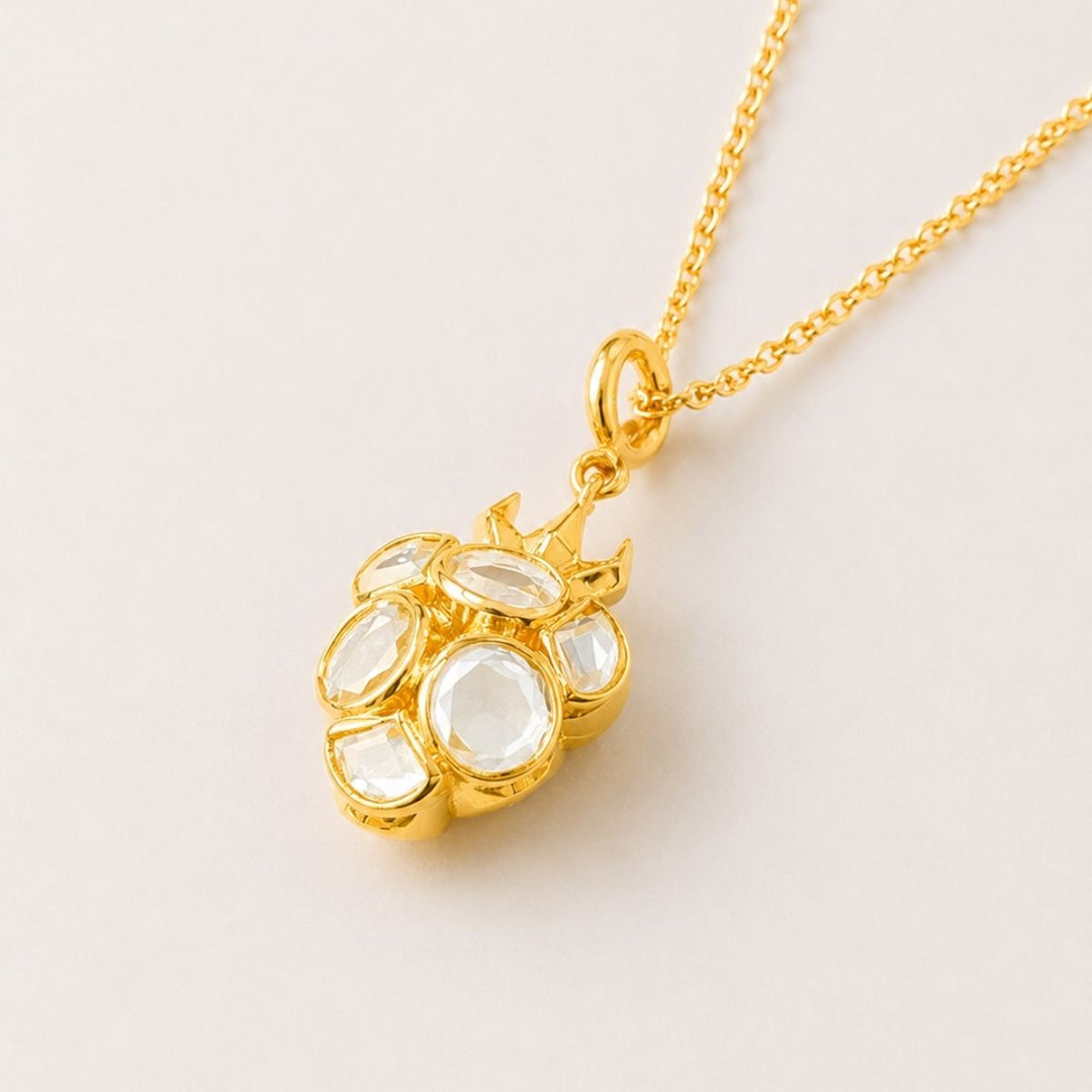 Grape Pearl Versatile Mirror Charm Necklace