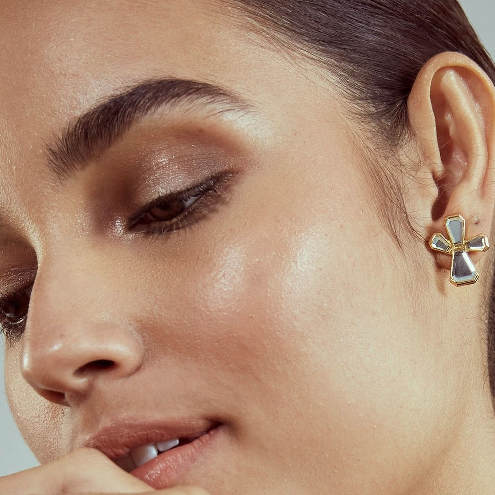 Yellow Stud Earring for Women by Isharya | Modern Indian Jewellery