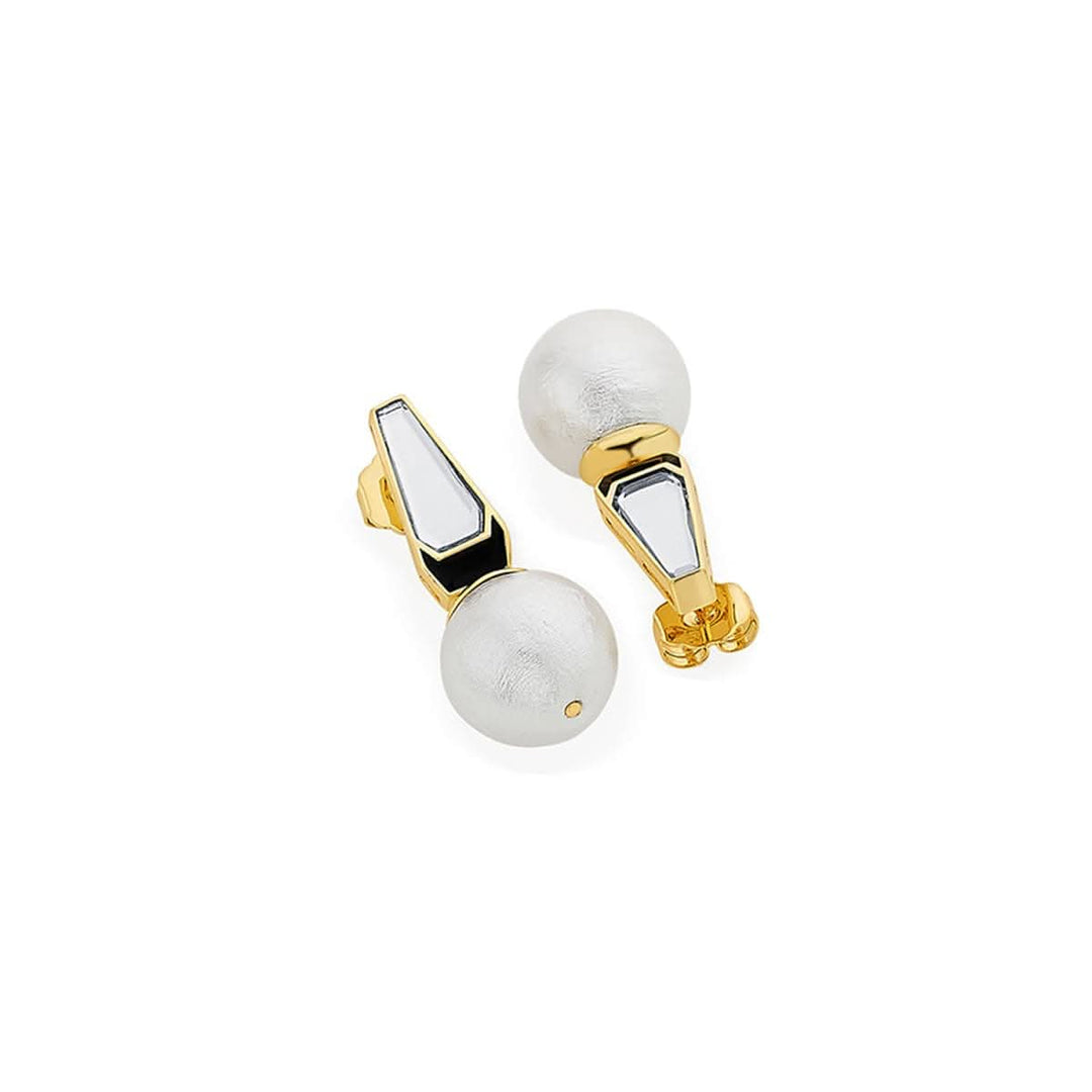 Ayaana Mirror and Pearl Libra Earring for Women by Isharya | Modern Indian Jewellery