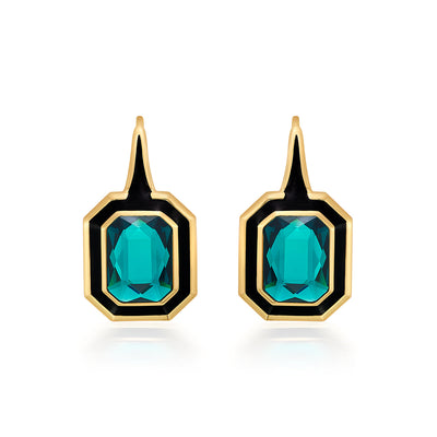 B-dazzle Green Crystal Drop Earrings