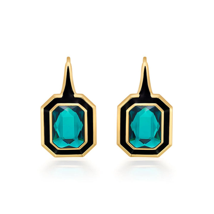 B-dazzle Green Crystal Drop Earrings for Women by Isharya | Modern Indian Jewellery