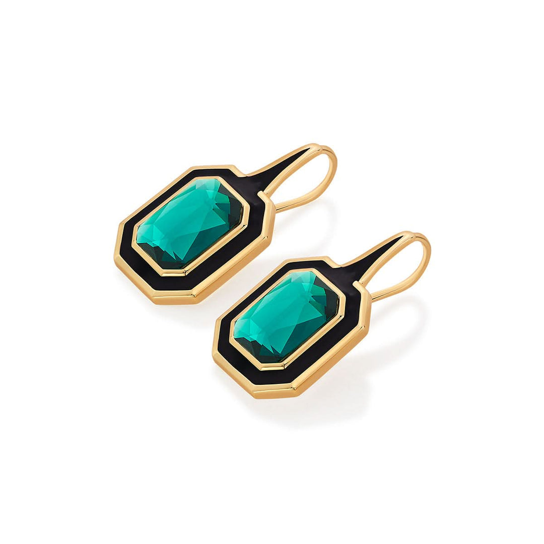 B-dazzle Green Crystal Drop Earrings for Women by Isharya | Modern Indian Jewellery