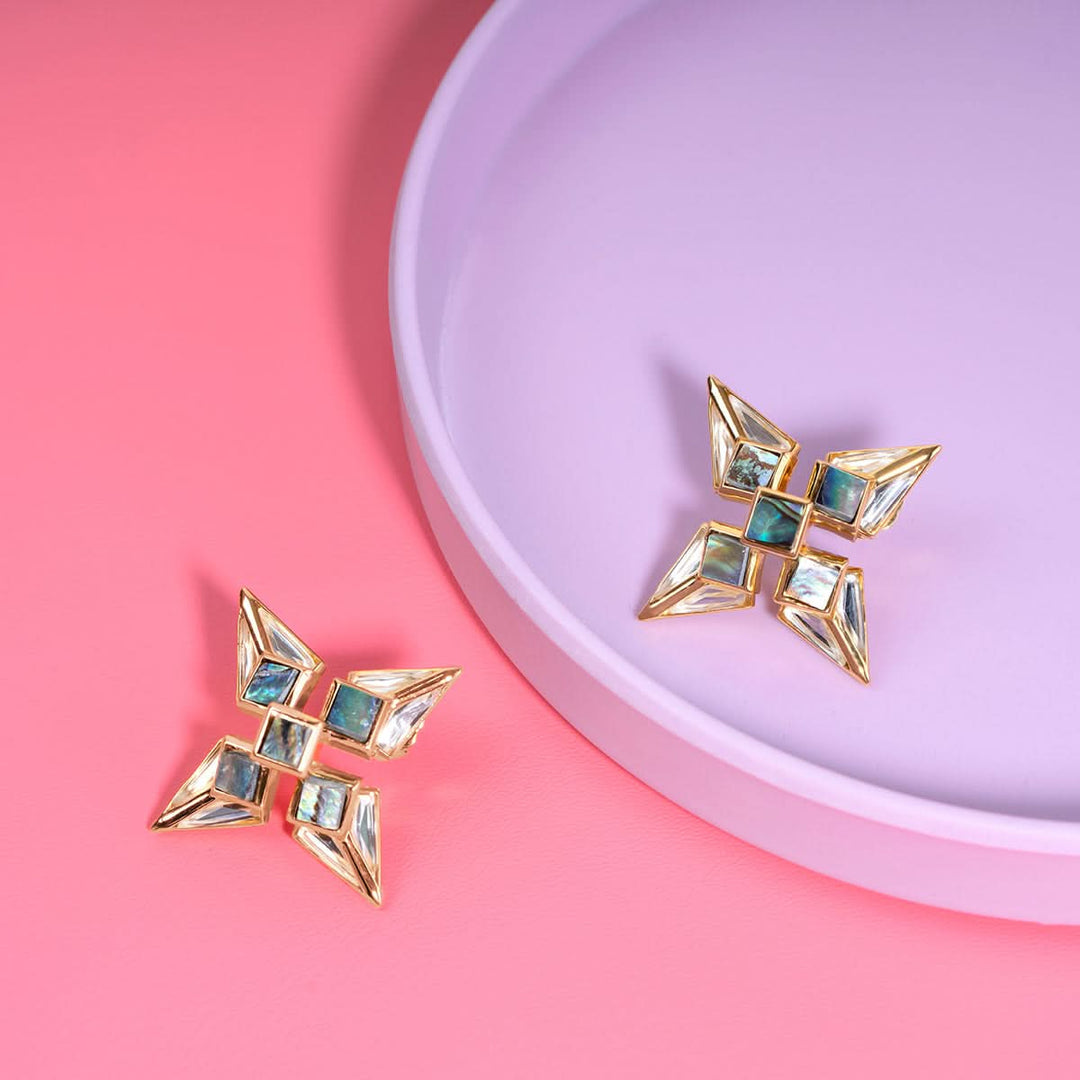 Yellow Stud Earring for Women by Isharya | Modern Indian Jewellery