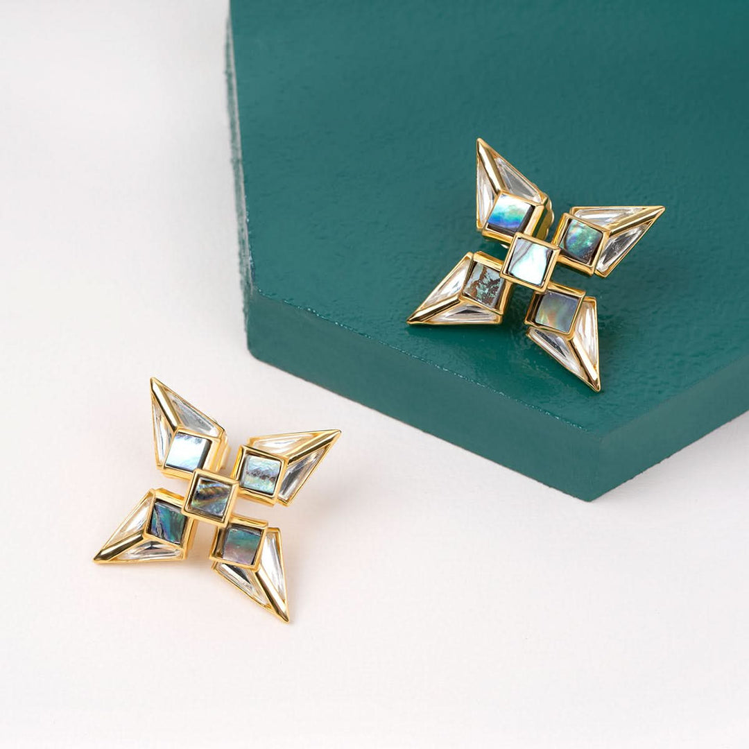 Yellow Stud Earring for Women by Isharya | Modern Indian Jewellery