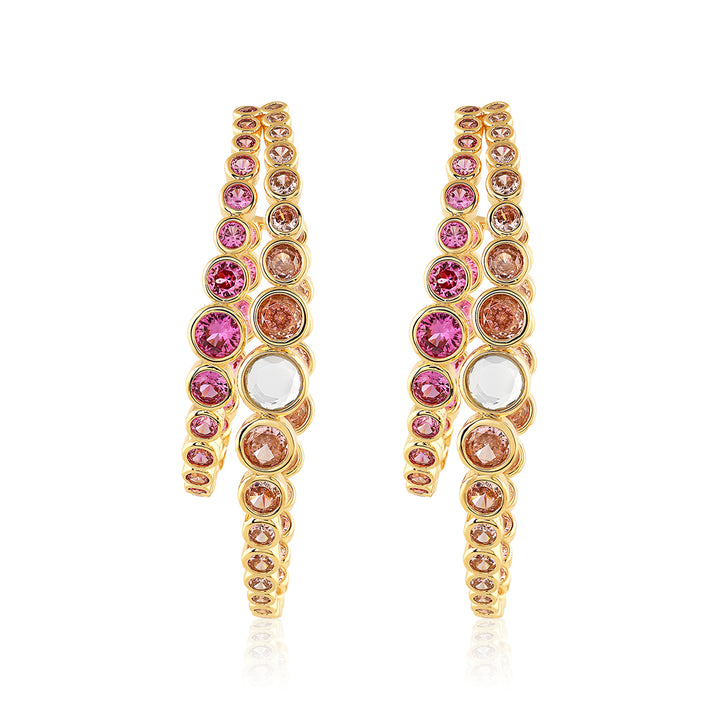 Pink Double Statement Hoops