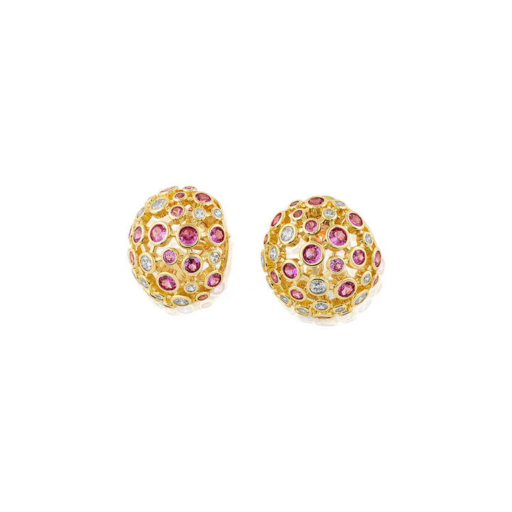 Crystal Ball Red Party Studs