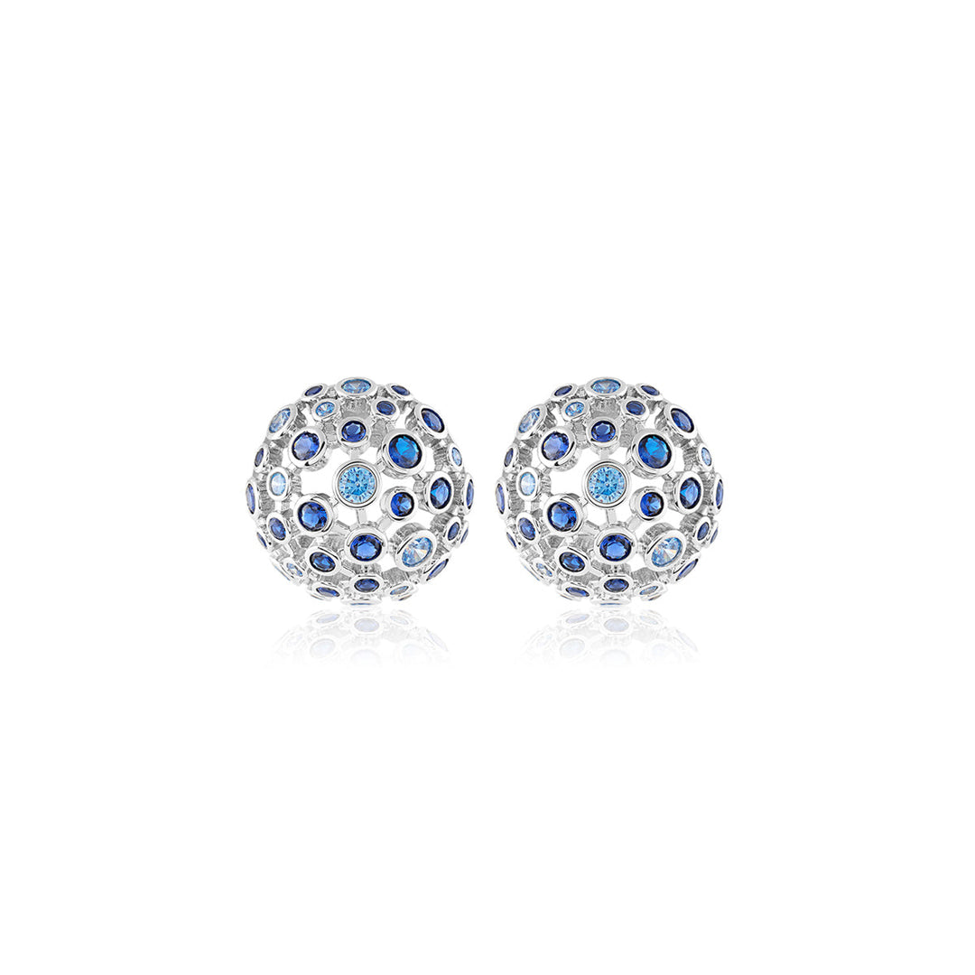 Crystal Ball Blue Party Studs