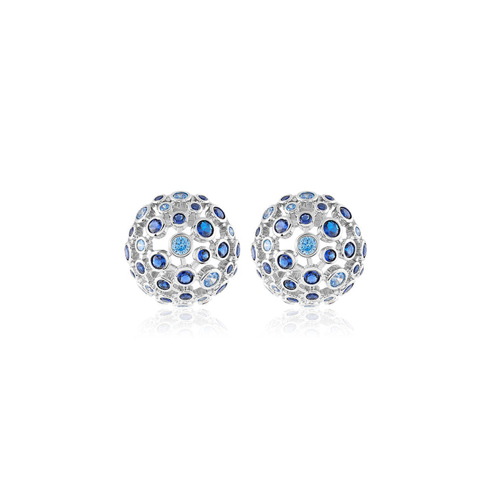 Crystal Ball Blue Party Studs