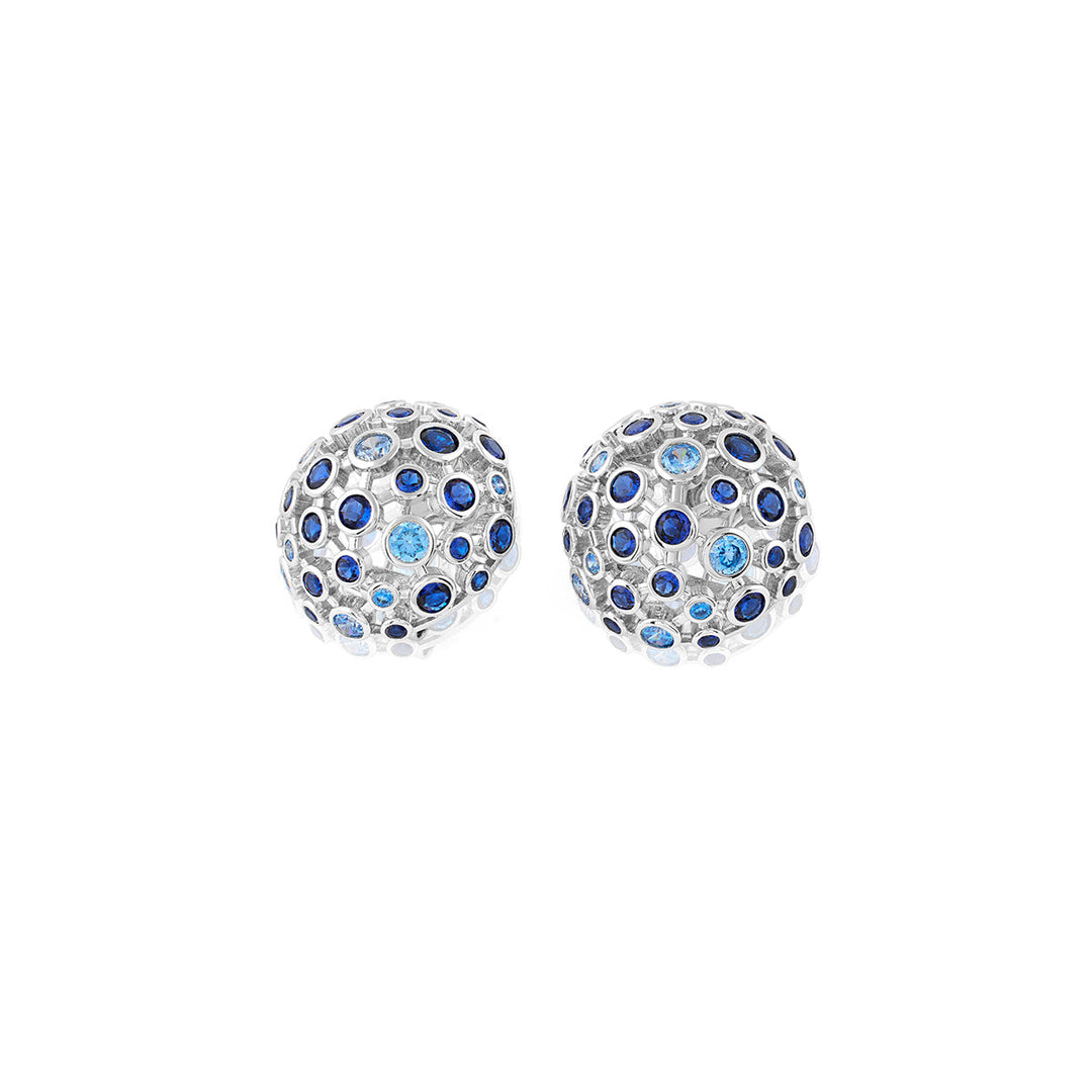 Crystal Ball Blue Party Studs