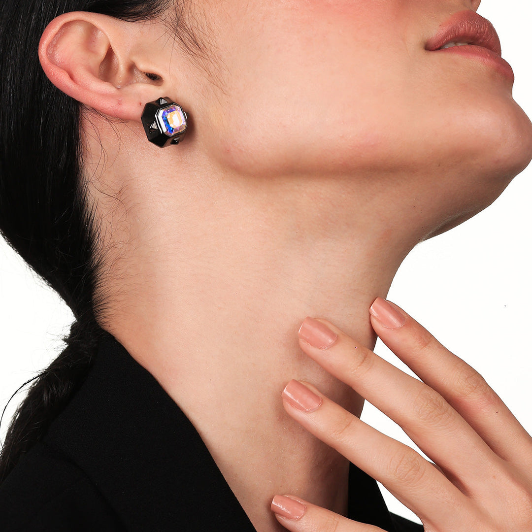 Black Stud Earring for Women by Isharya | Modern Indian Jewellery