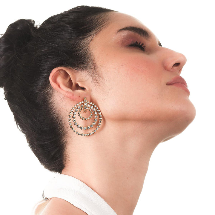 White Stud Earring for Women by Isharya | Modern Indian Jewellery