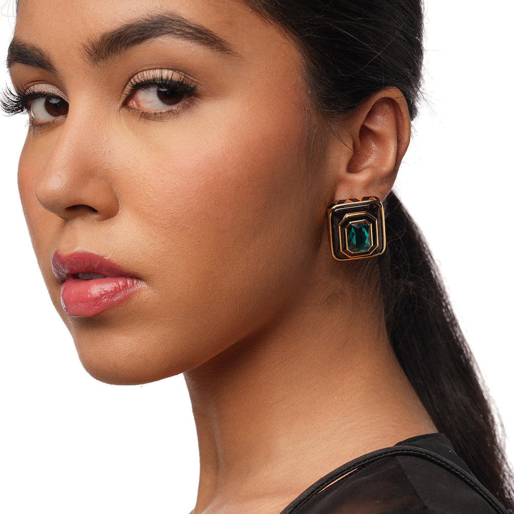 Green Stud Earring for Women by Isharya | Modern Indian Jewellery