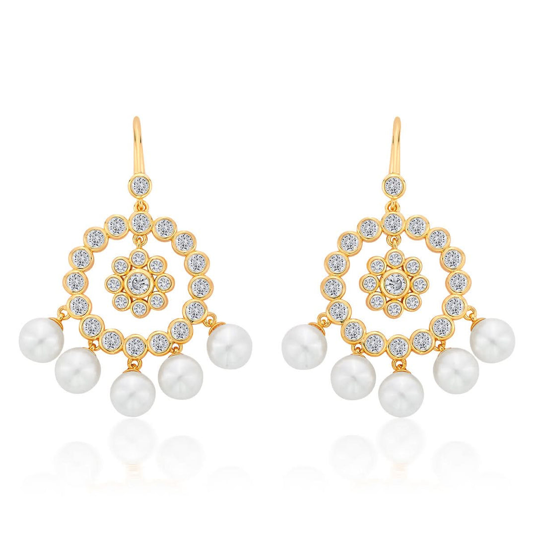 White Chandelier Earring for Women by Isharya | Modern Indian Jewellery