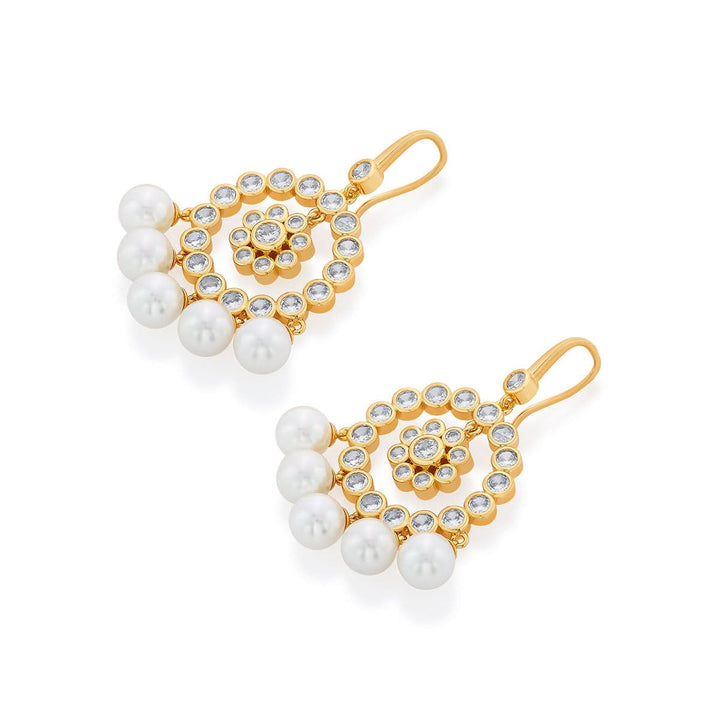 White Chandelier Earring for Women by Isharya | Modern Indian Jewellery