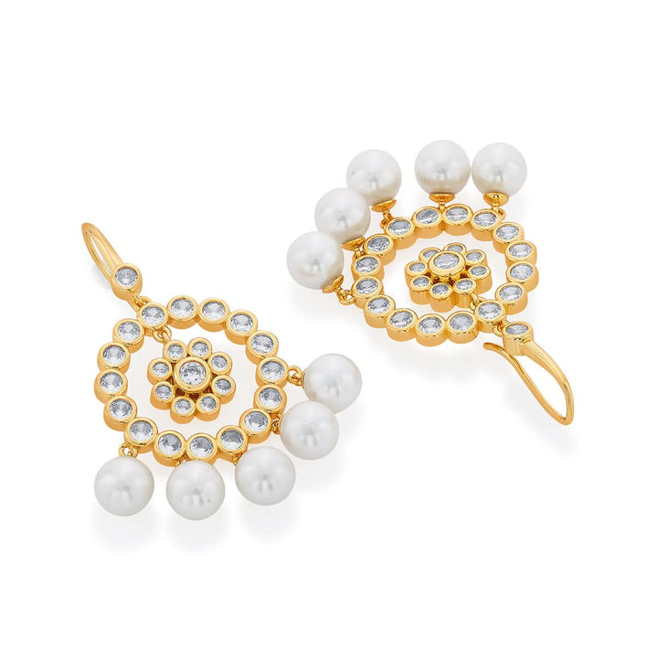 White Chandelier Earring for Women by Isharya | Modern Indian Jewellery