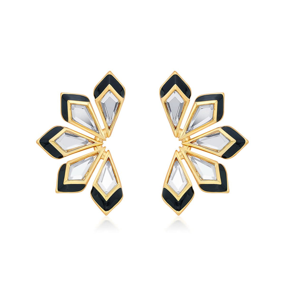 Amina Mirror Flower Earrings for Women by Isharya | Modern Indian Jewellery