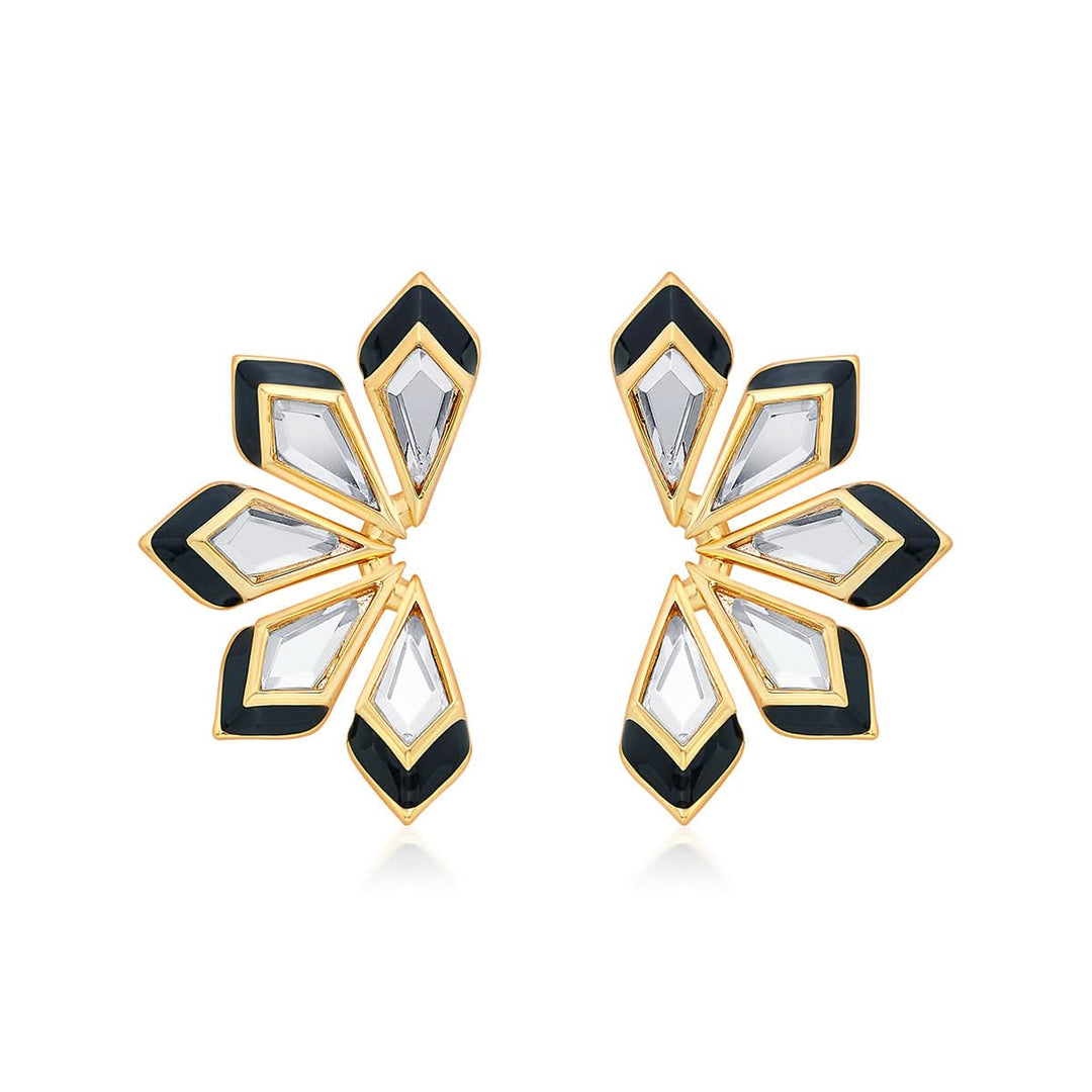 Amina Mirror Flower Earrings for Women by Isharya | Modern Indian Jewellery