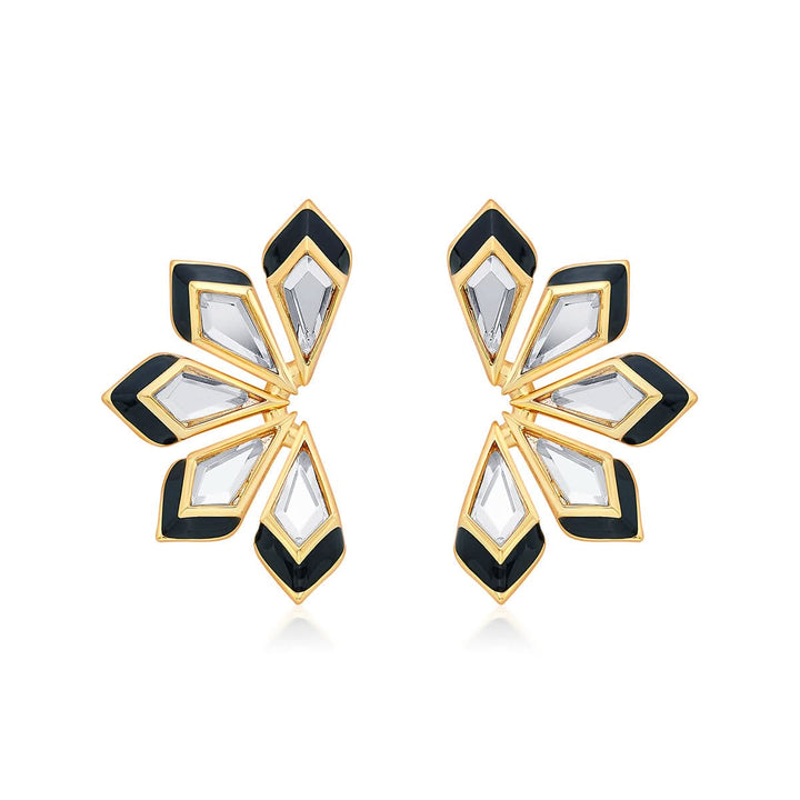 Amina Mirror Flower Earrings for Women by Isharya | Modern Indian Jewellery