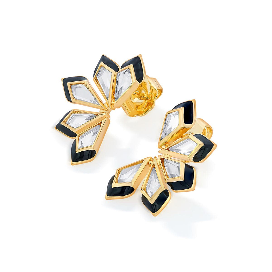 Amina Mirror Flower Earrings for Women by Isharya | Modern Indian Jewellery