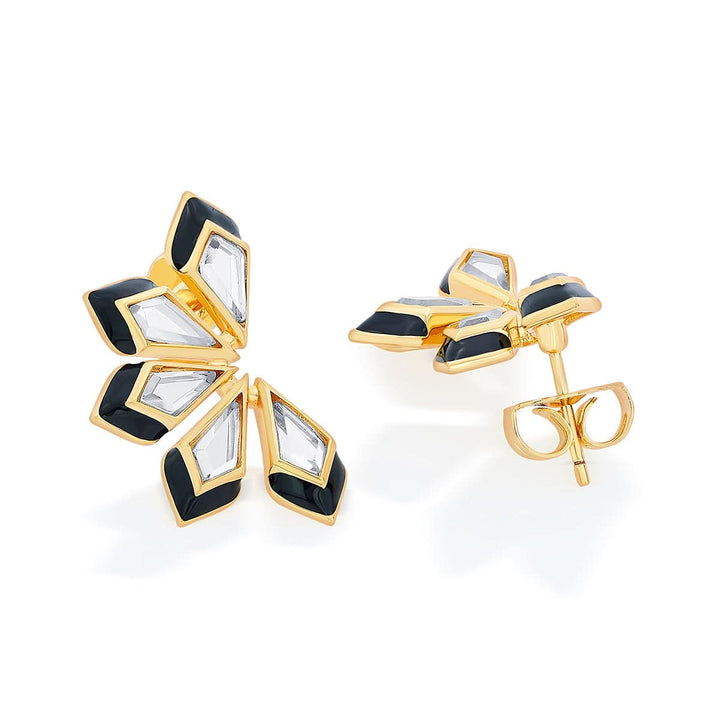 Amina Mirror Flower Earrings for Women by Isharya | Modern Indian Jewellery