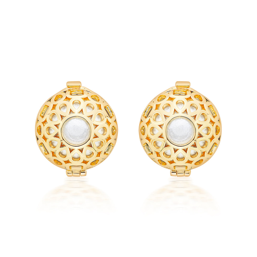 Gold Stud Earring for Women by Isharya | Modern Indian Jewellery