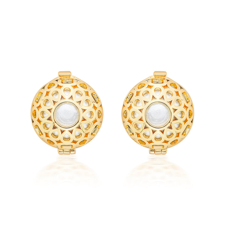 Gold Stud Earring for Women by Isharya | Modern Indian Jewellery