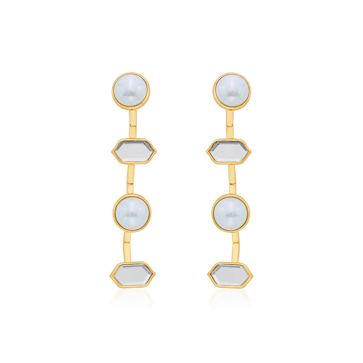 White Needle Thread Earring for Women by Isharya | Modern Indian Jewellery