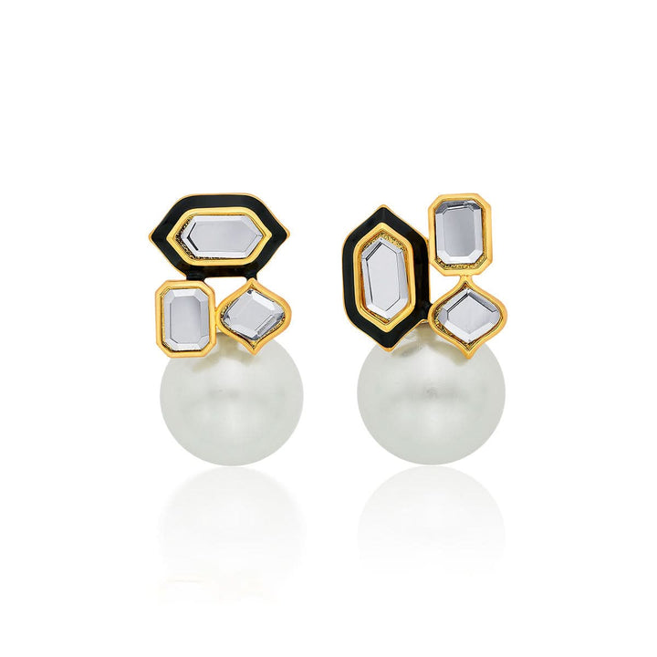 Amina Mismatched Stud Earrings for Women by Isharya | Modern Indian Jewellery