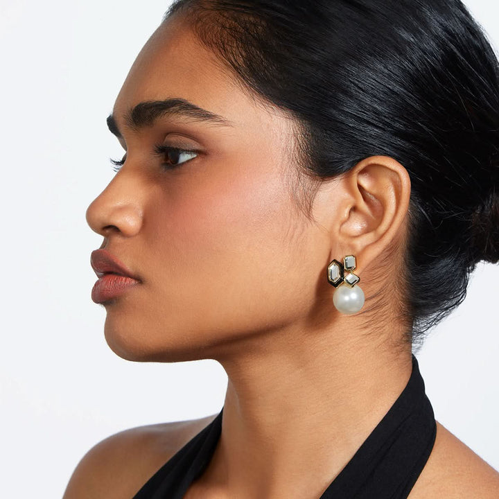 Amina Mismatched Stud Earrings for Women by Isharya | Modern Indian Jewellery