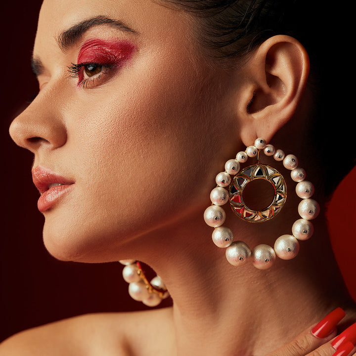 Amara Statement Droplet Earrings for Women by Isharya | Modern Indian Jewellery