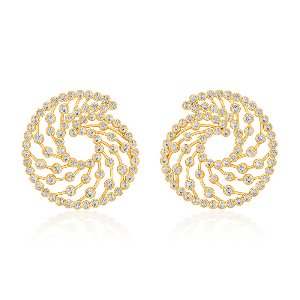 Amara Lattice Swirl Earrings for Women by Isharya | Modern Indian Jewellery