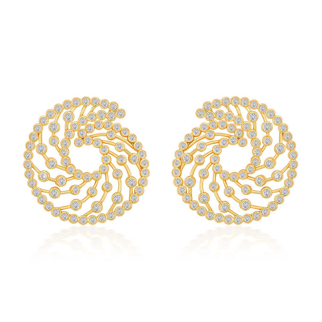 Amara Lattice Swirl Earrings for Women by Isharya | Modern Indian Jewellery