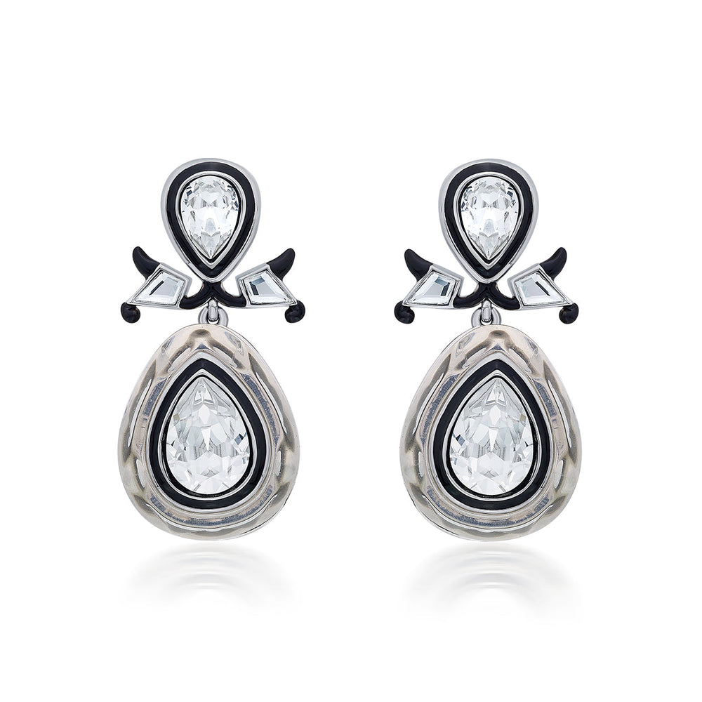 White Drop Earring for Women by Isharya | Modern Indian Jewellery