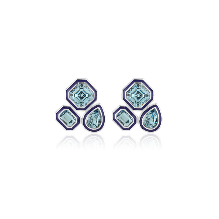 Aquamarine Crystal Galaxy Earrings