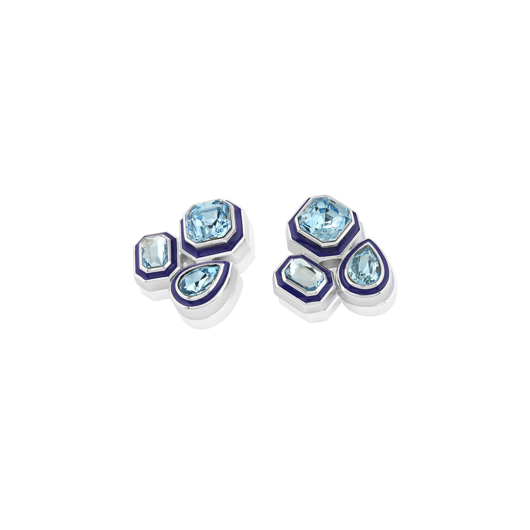 Aquamarine Crystal Galaxy Earrings