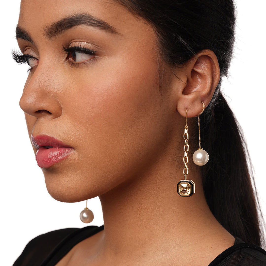 White Needle Thread Earring for Women by Isharya | Modern Indian Jewellery